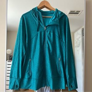 GapBody Teal Yoga Athletic Dry fit Zip Up Hoodie